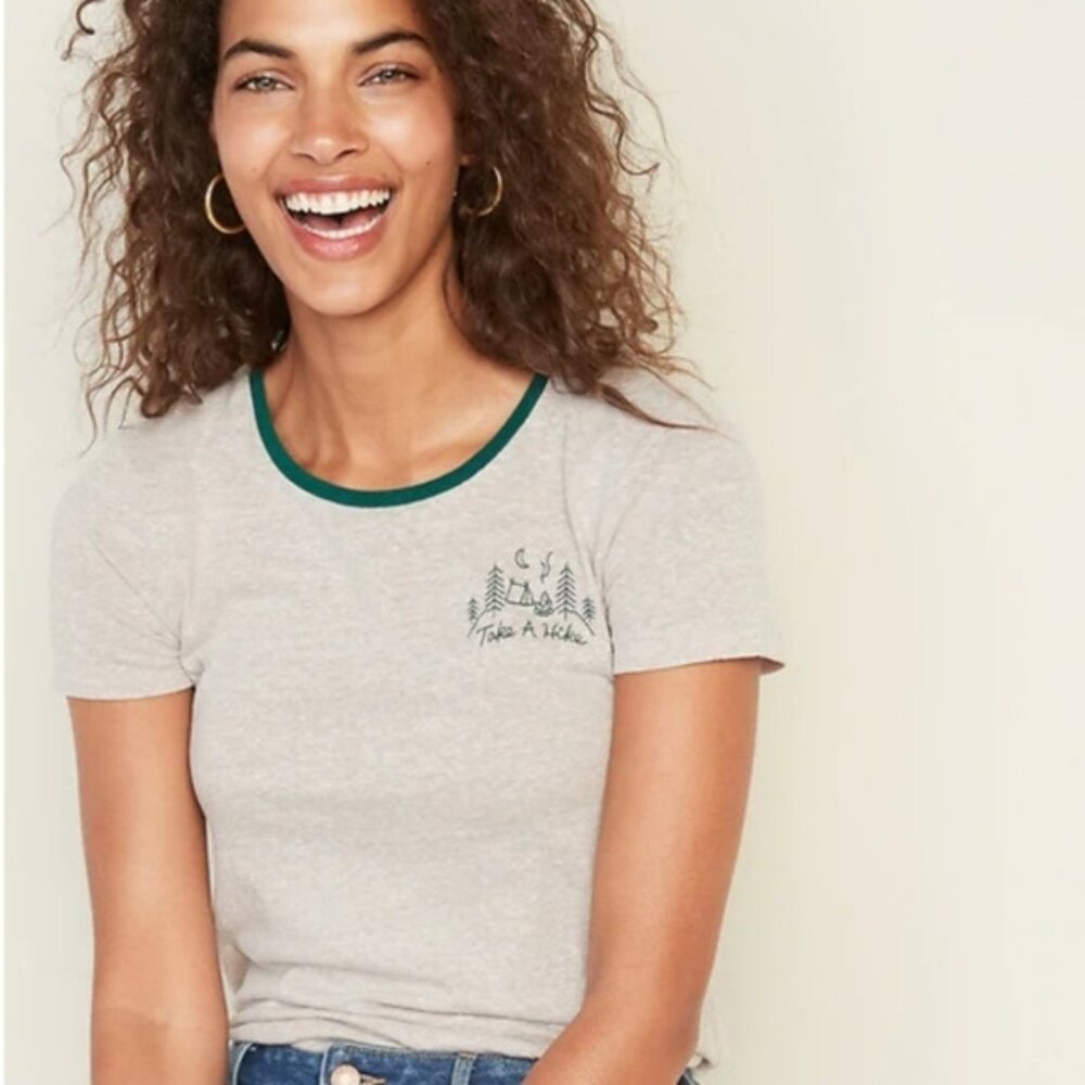 Old Navy Embroidered Slim-fit "Take a Hike" Shirt